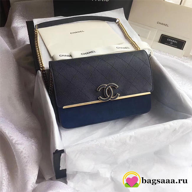 Chanel Calfskin Flap Bag A57560 Blue - 1