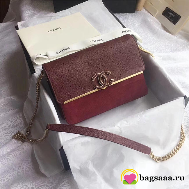 Chanel Calfskin Flap Bag A57560 Red - 1