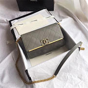 Chanel Calfskin Flap Bag A57560 Gray - 1