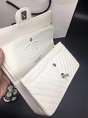 Chanel Flap Bag Caviar White Bag 25cm with Silver Hardware - 2