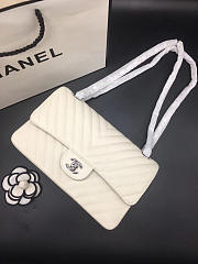 Chanel Flap Bag Caviar White Bag 25cm with Silver Hardware - 6