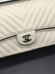 Chanel Flap Bag Caviar White Bag 25cm with Silver Hardware - 4