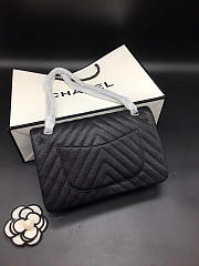 Chanel Flap Bag Caviar Black Bag 25cm with Silver Hardware - 2