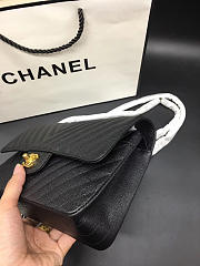Chanel Flap Bag Caviar Black Bag 25cm with Gold Hardware - 6