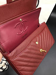 Chanel Flap Bag Caviar Red Bag 25cm with Gold Hardware - 4
