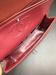 Chanel Flap Bag Caviar Red Bag 25cm with Silver Hardware - 3