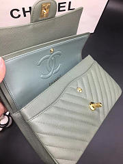 Chanel Flap Bag Caviar Light Green Bag 25cm with Gold Hardware - 4