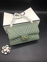 Chanel Flap Bag Caviar Light Green Bag 25cm with Gold Hardware - 5
