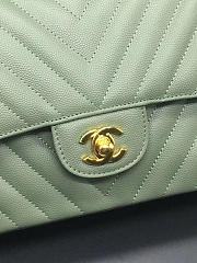 Chanel Flap Bag Caviar Light Green Bag 25cm with Gold Hardware - 6