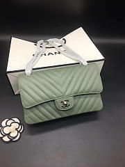 Chanel Flap Bag Caviar Light Green Bag 25cm with Silver Hardware - 1