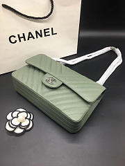 Chanel Flap Bag Caviar Light Green Bag 25cm with Silver Hardware - 2
