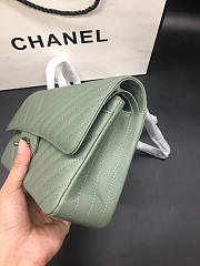 Chanel Flap Bag Caviar Light Green Bag 25cm with Silver Hardware - 3