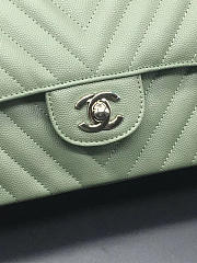 Chanel Flap Bag Caviar Light Green Bag 25cm with Silver Hardware - 6