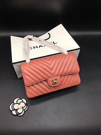 Chanel Flap Bag Caviar Coral Bag 25cm with Silver Hardware