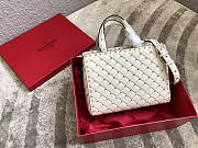 Valentino Garavani Rockstud Spike Lambskin Handbag in white - 1