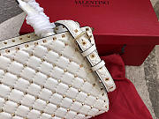 Valentino Garavani Rockstud Spike Lambskin Handbag in white - 3