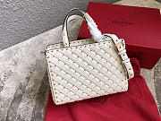 Valentino Garavani Rockstud Spike Lambskin Handbag in white - 5