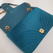 Gucci Marmont velvet Large shoulder bag in Blue - 3