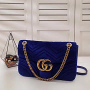 Gucci Marmont velvet Large shoulder bag in Dark Blue - 5