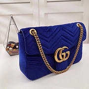 Gucci Marmont velvet Large shoulder bag in Dark Blue - 4