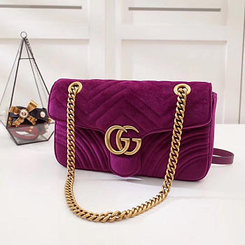 Gucci Marmont velvet Medium shoulder bag in Dark Purple