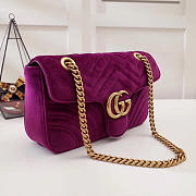 Gucci Marmont velvet Medium shoulder bag in Dark Purple - 4