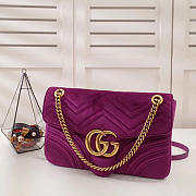 Gucci Marmont velvet Large shoulder bag in Dark Purple - 1