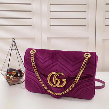 Gucci Marmont velvet Large shoulder bag in Dark Purple