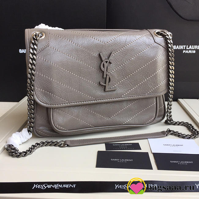 YSL Monogram shoulder bag in Gray - 1