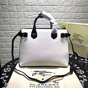Burberry Classic Leather Tote Bag with White - 3
