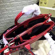 Burberry Classic Leather Tote Bag with Red - 5