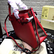 Burberry Classic Leather Tote Bag with Red - 3