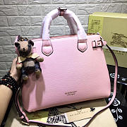 Burberry Classic Leather Tote Bag with Pink - 5