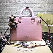 Burberry Classic Leather Tote Bag with Pink - 1