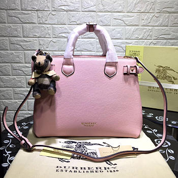 Burberry Classic Leather Tote Bag with Pink