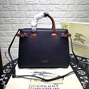 Burberry Classic Leather Tote Bag with Black and Brown - 3