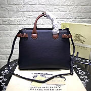 Burberry Classic Leather Tote Bag with Black and Brown - 2