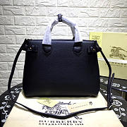 Burberry Classic Leather Tote Bag with Black - 3