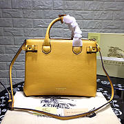 Burberry Classic Leather Tote Bag with Yellow - 1