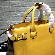 Burberry Classic Leather Tote Bag with Yellow - 6