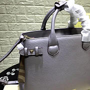 Burberry Classic Leather Tote Bag with Gray - 5