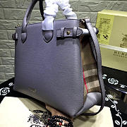 Burberry Classic Leather Tote Bag with Gray - 2