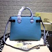 Burberry Classic Leather Tote Bag with Blue - 2