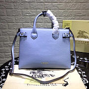 Burberry Classic Leather Tote Bag with Light Blue - 1