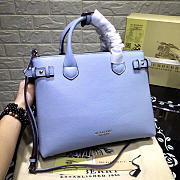 Burberry Classic Leather Tote Bag with Light Blue - 3