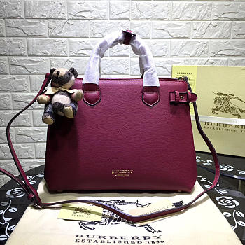 Burberry Classic Leather Tote Bag with Burgundy