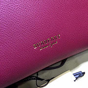 Burberry Classic Leather Tote Bag with Burgundy - 5