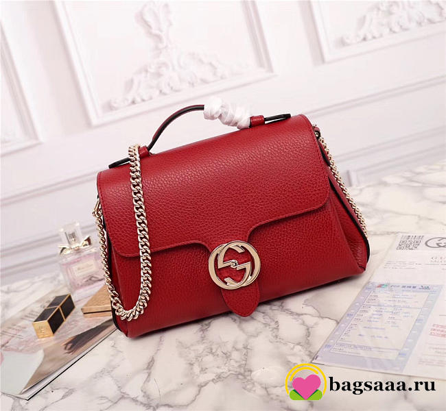 Gucci Orignial Calfskin Handbag in Red 510320 - 1