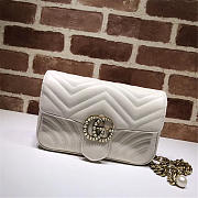 Gucci Pearly Marmont Flap Belt Bag Leather White 476809 - 1