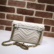 Gucci Pearly Marmont Flap Belt Bag Leather White 476809 - 3